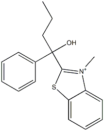 2-(1-Hydroxy-1-phenylbutyl)-3-methylbenzothiazol-3-ium Struktur