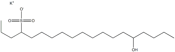 15-Hydroxynonadecane-4-sulfonic acid potassium salt Struktur