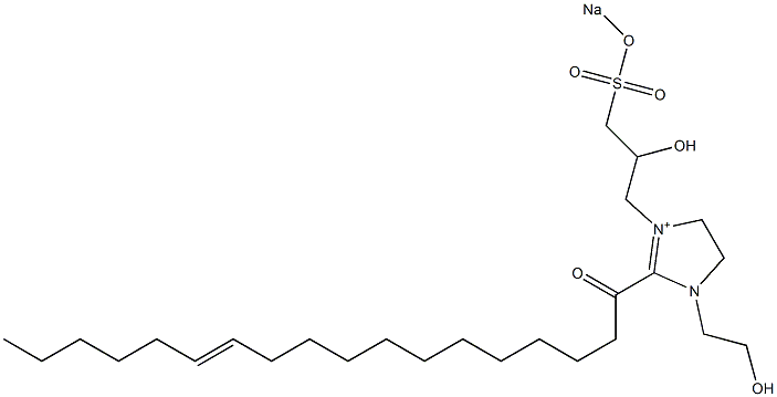 1-(2-Hydroxyethyl)-3-[2-hydroxy-3-(sodiooxysulfonyl)propyl]-2-(12-octadecenoyl)-2-imidazoline-3-ium Struktur