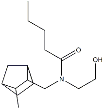 N-(2-Hydroxyethyl)-N-[(3-methyl-2-norbornyl)methyl]valeramide Struktur