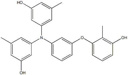 N,N-Bis(3-hydroxy-5-methylphenyl)-3-(3-hydroxy-2-methylphenoxy)benzenamine Struktur