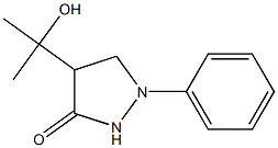 1-Phenyl-4-(1-hydroxy-1-methylethyl)pyrazolidin-3-one Struktur