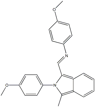 1-Methyl-2-(4-methoxyphenyl)-3-(4-methoxyphenyliminomethyl)-2H-isoindole Struktur