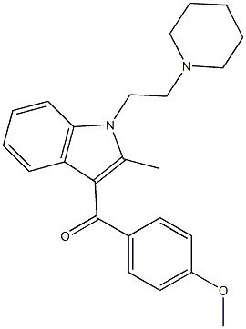 1-[2-(1-Piperidinyl)ethyl]-3-(4-methoxybenzoyl)-2-methyl-1H-indole Struktur