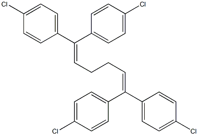 1,1,6,6-Tetrakis(4-chlorophenyl)-1,5-hexadiene Struktur