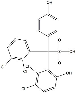 (2,3-Dichlorophenyl)(2,3-dichloro-6-hydroxyphenyl)(4-hydroxyphenyl)methanesulfonic acid Struktur