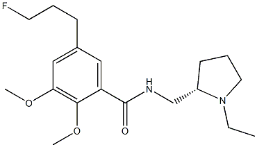 N-[[(2S)-1-Ethylpyrrolidin-2-yl]methyl]-5-(3-fluoropropyl)-2,3-dimethoxybenzamide Struktur