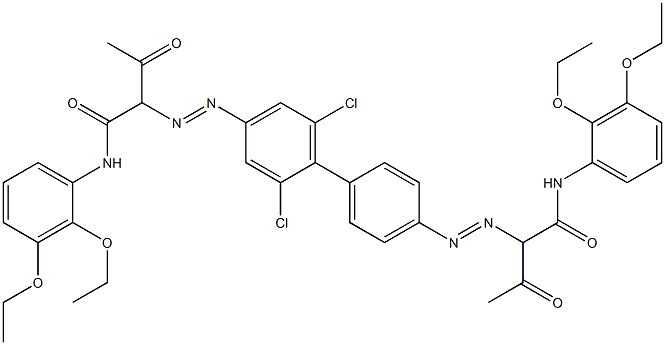 4,4'-Bis[[1-(2,3-diethoxyphenylamino)-1,3-dioxobutan-2-yl]azo]-2,6-dichloro-1,1'-biphenyl Struktur