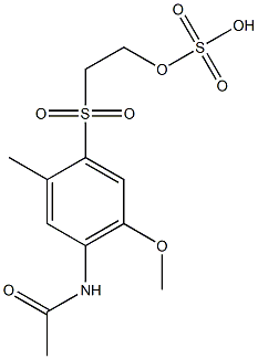 Sulfuric acid hydrogen 2-(4-acetylamino-5-methoxy-2-methylphenylsulfonyl)ethyl ester Struktur