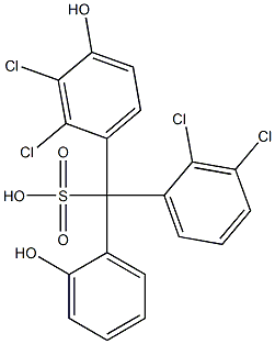 (2,3-Dichlorophenyl)(2,3-dichloro-4-hydroxyphenyl)(2-hydroxyphenyl)methanesulfonic acid Struktur