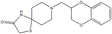 8-[(1,4-Benzodioxan-2-yl)methyl]-3-oxo-1-thia-4,8-diazaspiro[4.5]decane Struktur