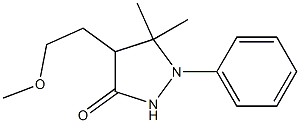 4-(2-Methoxyethyl)-5,5-dimethyl-1-phenylpyrazolidin-3-one Struktur