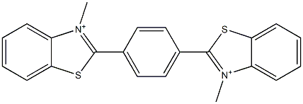 2,2'-(p-Phenylene)bis(3-methylbenzothiazole-3-ium) Struktur