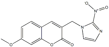 7-Methoxy-3-[(2-nitro-1H-imidazol-1-yl)methyl]-2H-1-benzopyran-2-one Struktur