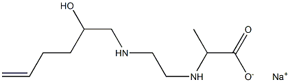 2-[N-[2-[N-(2-Hydroxy-5-hexenyl)amino]ethyl]amino]propionic acid sodium salt Struktur