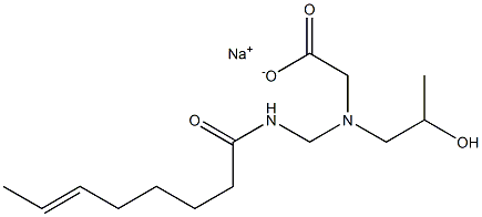 N-(2-Hydroxypropyl)-N-(6-octenoylaminomethyl)glycine sodium salt Struktur