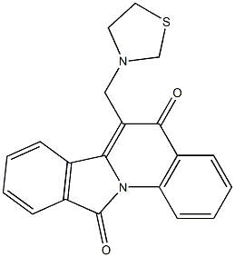 6-[(Thiazolidin-3-yl)methyl]isoindolo[2,1-a]quinoline-5,11(5H)-dione Struktur