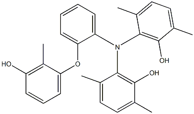 N,N-Bis(6-hydroxy-2,5-dimethylphenyl)-2-(3-hydroxy-2-methylphenoxy)benzenamine Struktur