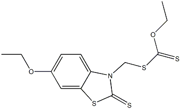 Dithiocarbonic acid S-[[(6-ethoxy-2,3-dihydro-2-thioxobenzothiazol)-3-yl]methyl]O-ethyl ester Struktur