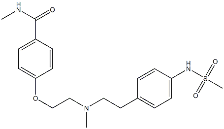 4-[2-[N-Methyl-2-(4-methylsulfonylaminophenyl)ethylamino]ethoxy]-N-methylbenzamide Struktur