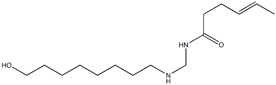 N-[[(8-Hydroxyoctyl)amino]methyl]-4-hexenamide Struktur