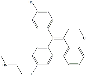 1-(2-Chloroethyl)-1-phenyl-2-[4-(2-methylaminoethoxy)phenyl]-2-(4-hydroxyphenyl)ethene Struktur