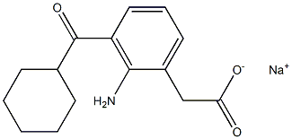 2-Amino-3-cyclohexylcarbonylbenzeneacetic acid sodium salt Struktur