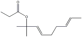 Propionic acid 1,1-dimethyl-2,6-octadienyl ester Struktur