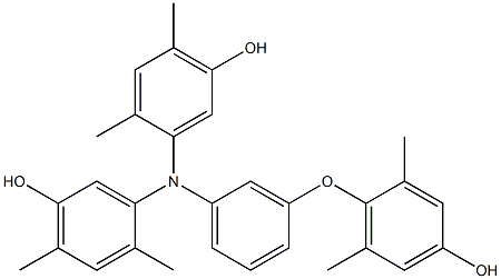 N,N-Bis(5-hydroxy-2,4-dimethylphenyl)-3-(4-hydroxy-2,6-dimethylphenoxy)benzenamine Struktur