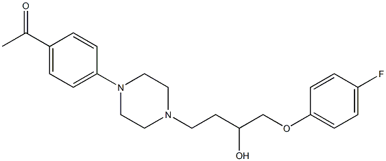 4'-[4-[3-Hydroxy-4-(4-fluorophenoxy)butyl]-1-piperazinyl]acetophenone Struktur