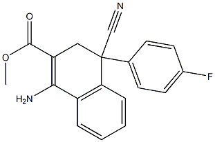 1-Amino-4-cyano-3,4-dihydro-4-(4-fluorophenyl)naphthalene-2-carboxylic acid methyl ester Struktur