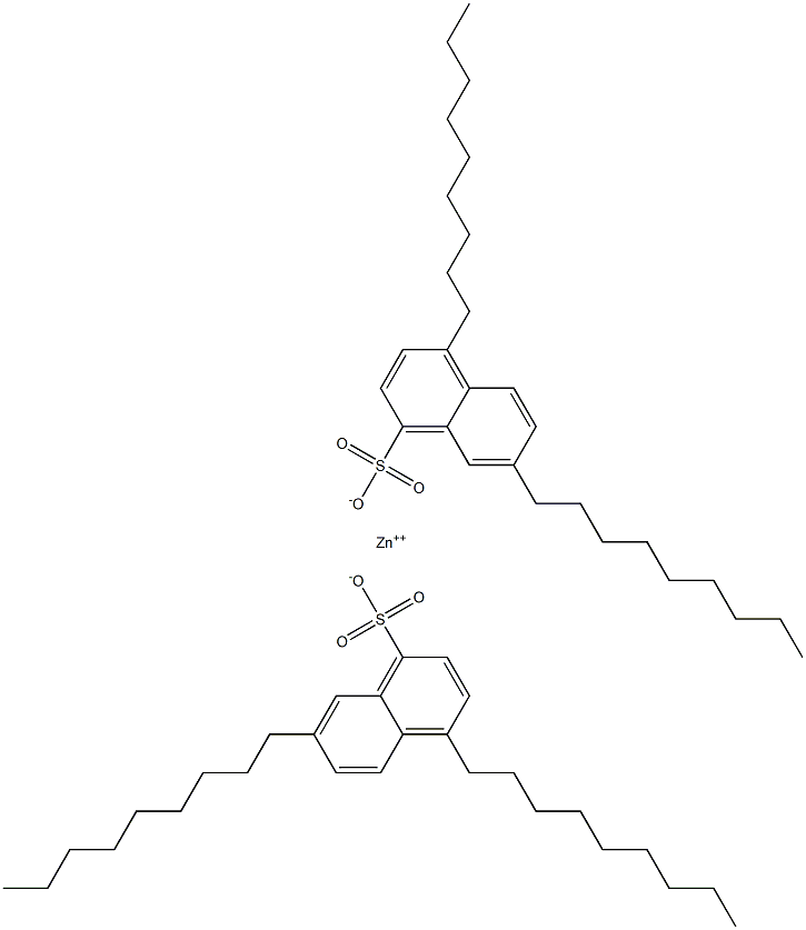 Bis(4,7-dinonyl-1-naphthalenesulfonic acid)zinc salt Struktur