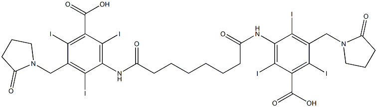 3,3'-(Suberoyldiimino)bis[5-[(2-oxo-1-pyrrolidinyl)methyl]-2,4,6-triiodobenzoic acid] Struktur