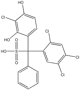 (3-Chloro-2,4-dihydroxyphenyl)(2,4,5-trichlorophenyl)phenylmethanesulfonic acid Struktur