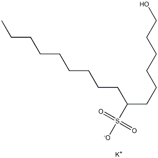 1-Hydroxyhexadecane-7-sulfonic acid potassium salt Struktur