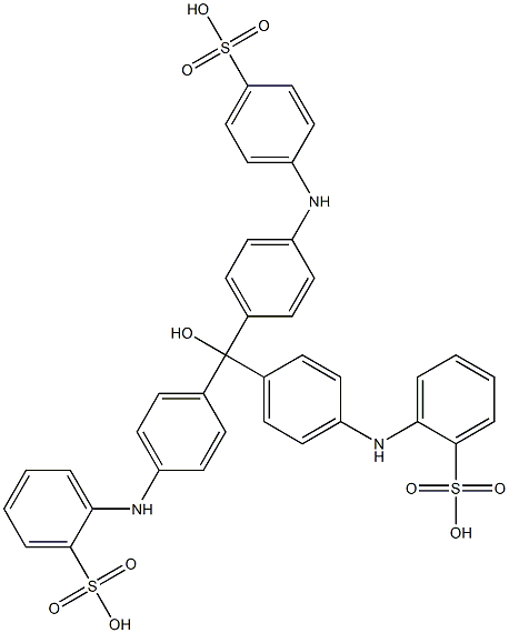 2,2'-[[4-(4-Sulfophenylamino)phenyl]hydroxymethylenebis(4,1-phenyleneimino)]bis(benzenesulfonic acid) Struktur