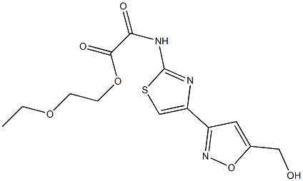 N-[4-(5-Hydroxymethyl-3-isoxazolyl)-2-thiazolyl]oxamidic acid 2-ethoxyethyl ester Struktur