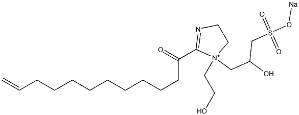 1-(2-Hydroxyethyl)-1-[2-hydroxy-3-(sodiooxysulfonyl)propyl]-2-(11-dodecenoyl)-2-imidazoline-1-ium Struktur