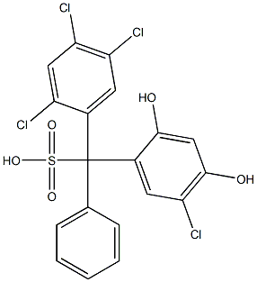 (5-Chloro-2,4-dihydroxyphenyl)(2,4,5-trichlorophenyl)phenylmethanesulfonic acid Struktur