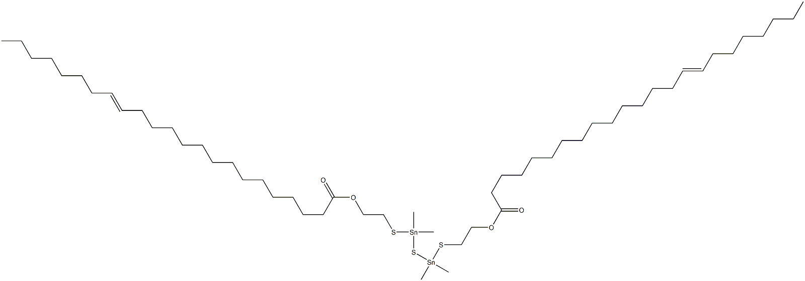 Bis[dimethyl[[2-(14-docosenylcarbonyloxy)ethyl]thio]stannyl] sulfide Struktur