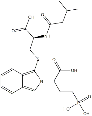 S-[2-(3-Phosphono-1-carboxypropyl)-2H-isoindol-1-yl]-N-isovaleryl-L-cysteine Struktur