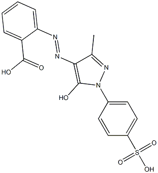 2-[[5-Hydroxy-3-methyl-1-(4-sulfophenyl)-1H-pyrazol-4-yl]azo]benzoic acid Struktur