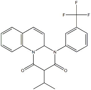 4-[3-(Trifluoromethyl)phenyl]-2-isopropyl-4,4a-dihydro-1H-pyrimido[1,2-a]quinoline-1,3(2H)-dione Struktur