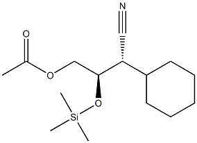 (2S,3R)-4-Acetoxy-3-(trimethylsilyloxy)-2-cyclohexylbutanenitrile Struktur