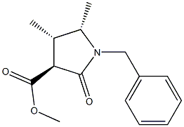 (3S,4S,5S)-1-Benzyl-4,5-dimethyl-2-oxopyrrolidine-3-carboxylic acid methyl ester Struktur