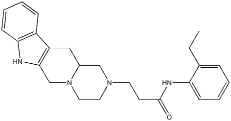 3,4,6,7,12,12a-Hexahydro-N-(2-ethylphenyl)pyrazino[1',2':1,6]pyrido[3,4-b]indole-2(1H)-propanamide Struktur