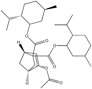 (1S,3R,4R)-3-Acetoxybicyclo[2.2.1]hepta-5-ene-2,2-dicarboxylic acid bis[(1R,2S,5R)-2-isopropyl-5-methylcyclohexyl] ester Struktur