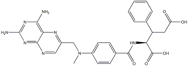 N-[4-[Methyl[(2,4-diamino-6-pteridinyl)methyl]amino]benzoyl]-3-phenylglutamic acid Struktur