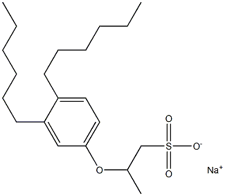 2-(3,4-Dihexylphenoxy)propane-1-sulfonic acid sodium salt Struktur