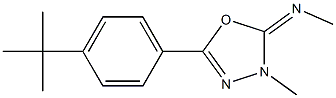 2-Methylimino-3-methyl-5-[4-(1,1-dimethylethyl)phenyl]-2,3-dihydro-1,3,4-oxadiazole Struktur